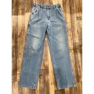 Vintage Carhartt Carpenter Jeans Dungaree Mens 32x33 Blue Relaxed Workwear Denim